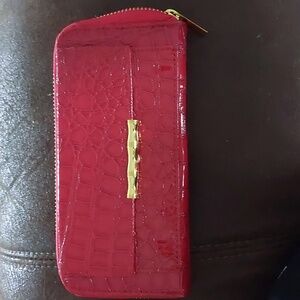 Red snakeskin wallet